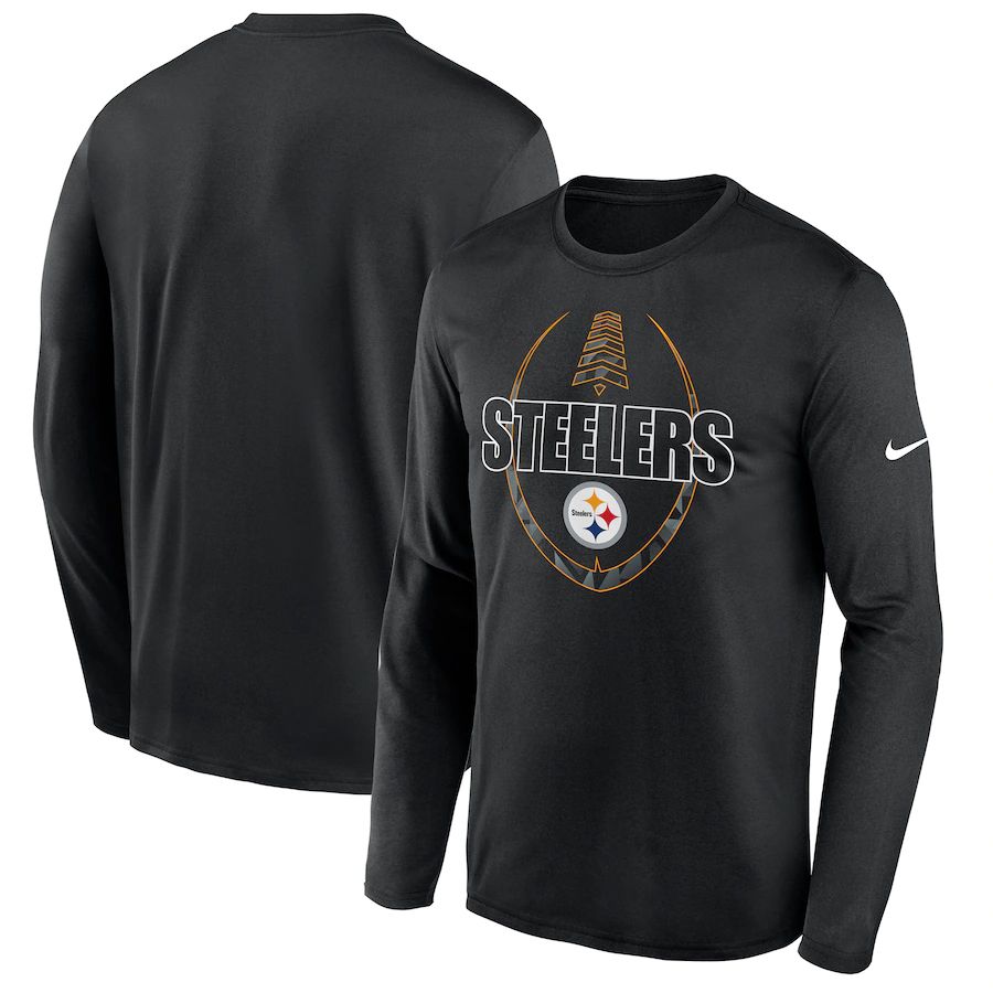 Men Pittsburgh Steelers Black Nike Icon Legend Performance Long Sleeve T-Shirt